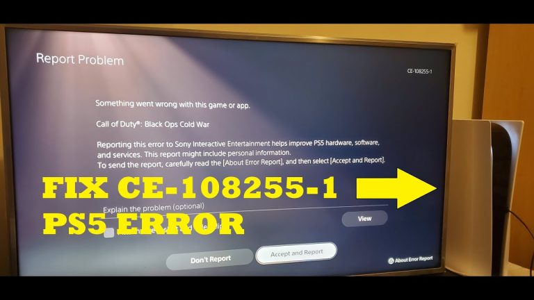 How to Fix PS5 Error Code (CE-108255-1)