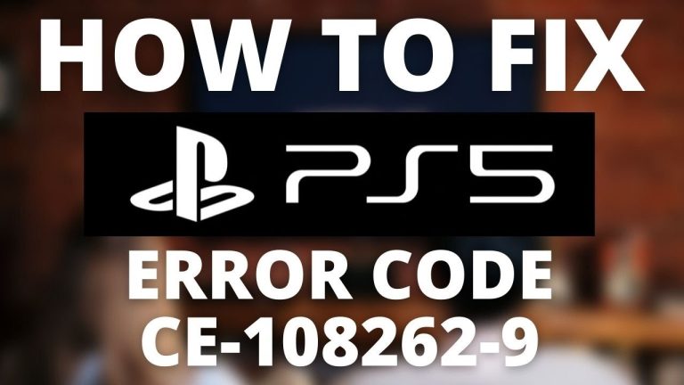 How to Fix PS5 Error Code (CE-108262-9) – A Comprehensive Guide